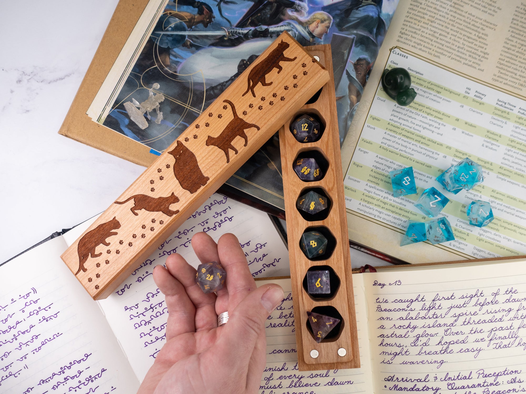 Cats | Engraved Council of 7 Dice Vault