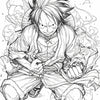 Determined Monkey D. Luffy Coloring Page | One Piece Power Art | Instant Digital Download | Iconic Luffy Printable