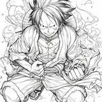 Determined Monkey D. Luffy Coloring Page | One Piece Power Art | Instant Digital Download | Iconic Luffy Printable