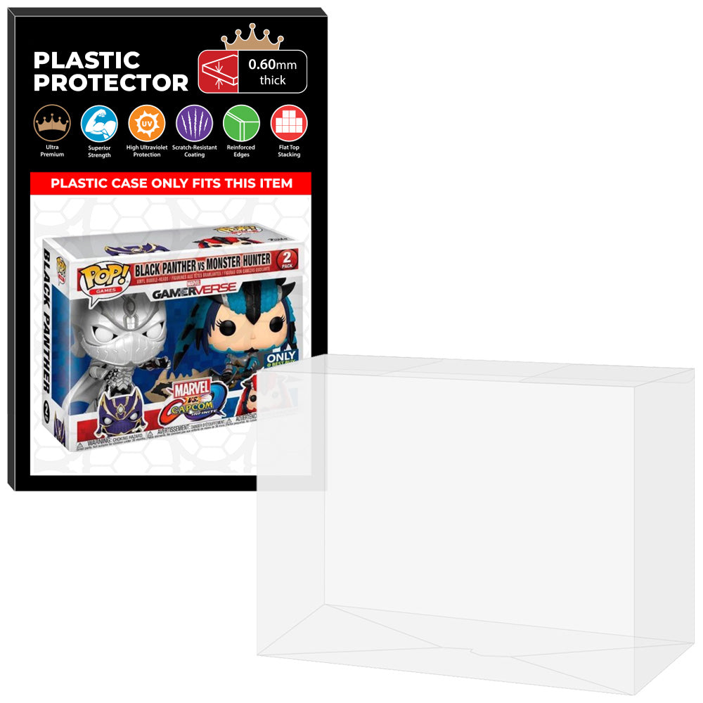 Pop Protector for 2 Pack Black Panther vs Monster Hunter White & Blue Funko Pop