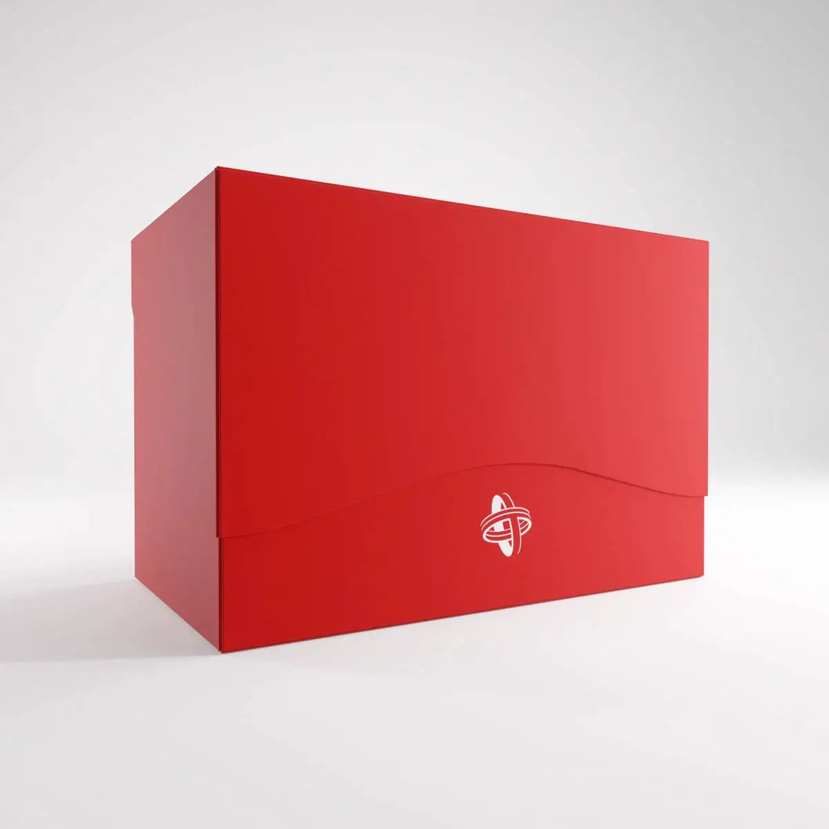 Red Gamegenic Double Deck Holder 200+ XL for trading cards, featuring sturdy construction and clear card display.