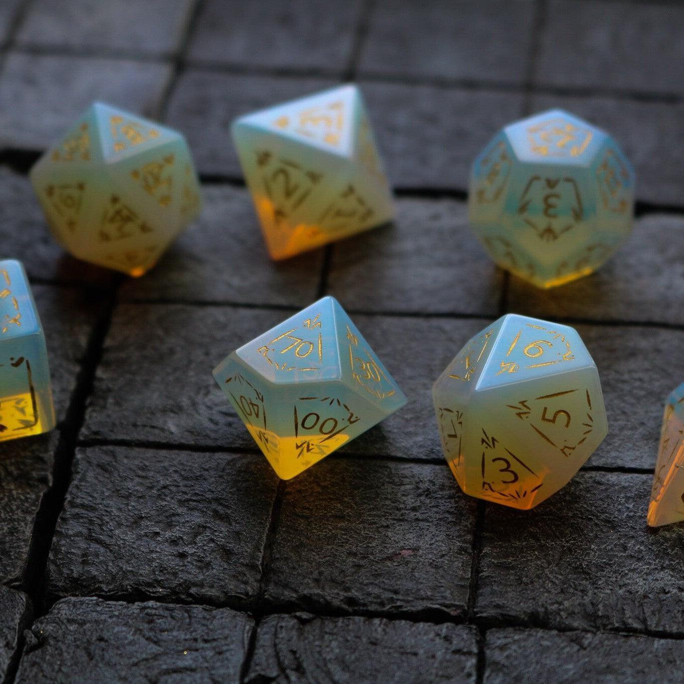 Dragon Shield Opalite Gemstone DND Dice Set