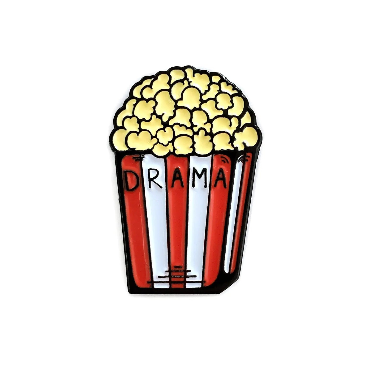 Kolorspun Drama Popcorn Pin featuring a colorful popcorn design, perfect for pin collectors and popcorn enthusiasts.