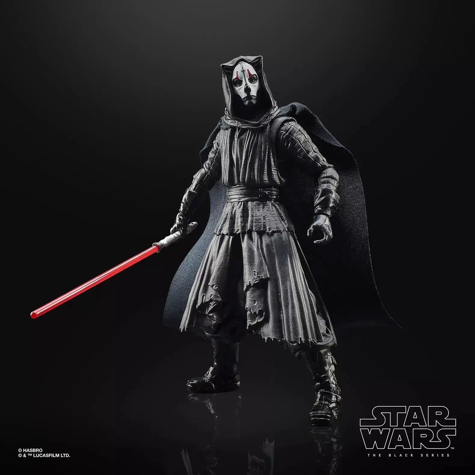 Star Wars The Black Series Gaming Greats Darth Nihilus action figure displayed in packaging with detailed character design.