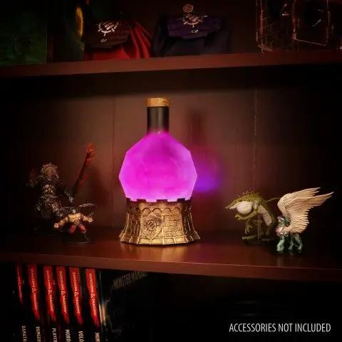 Purple sorcerer's potion light from Enhance by THE MIGHTY HOBBY SHOP, displayed on a shelf with glowing purple illumination.