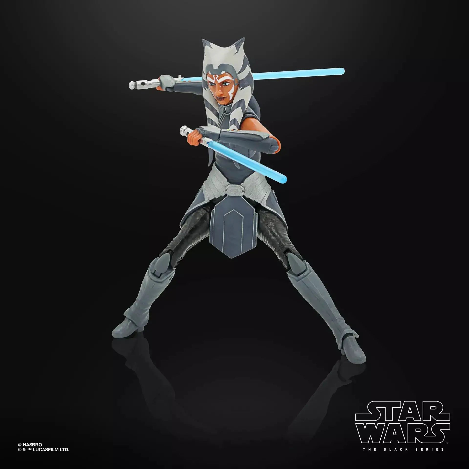 Star Wars The Black Series Ahsoka Tano action figure from THE MIGHTY HOBBY SHOP, detailed costume and character features.