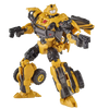 Transformers Studio Series Deluxe Class Transformers Reactivate Bumblebee toy in robot mode, featuring yellow and black details.
