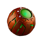 Green Goblin roleplay electronic pumpkin prop from THE MIGHTY HOBBY SHOP featuring realistic design and glowing pumpkin details.
