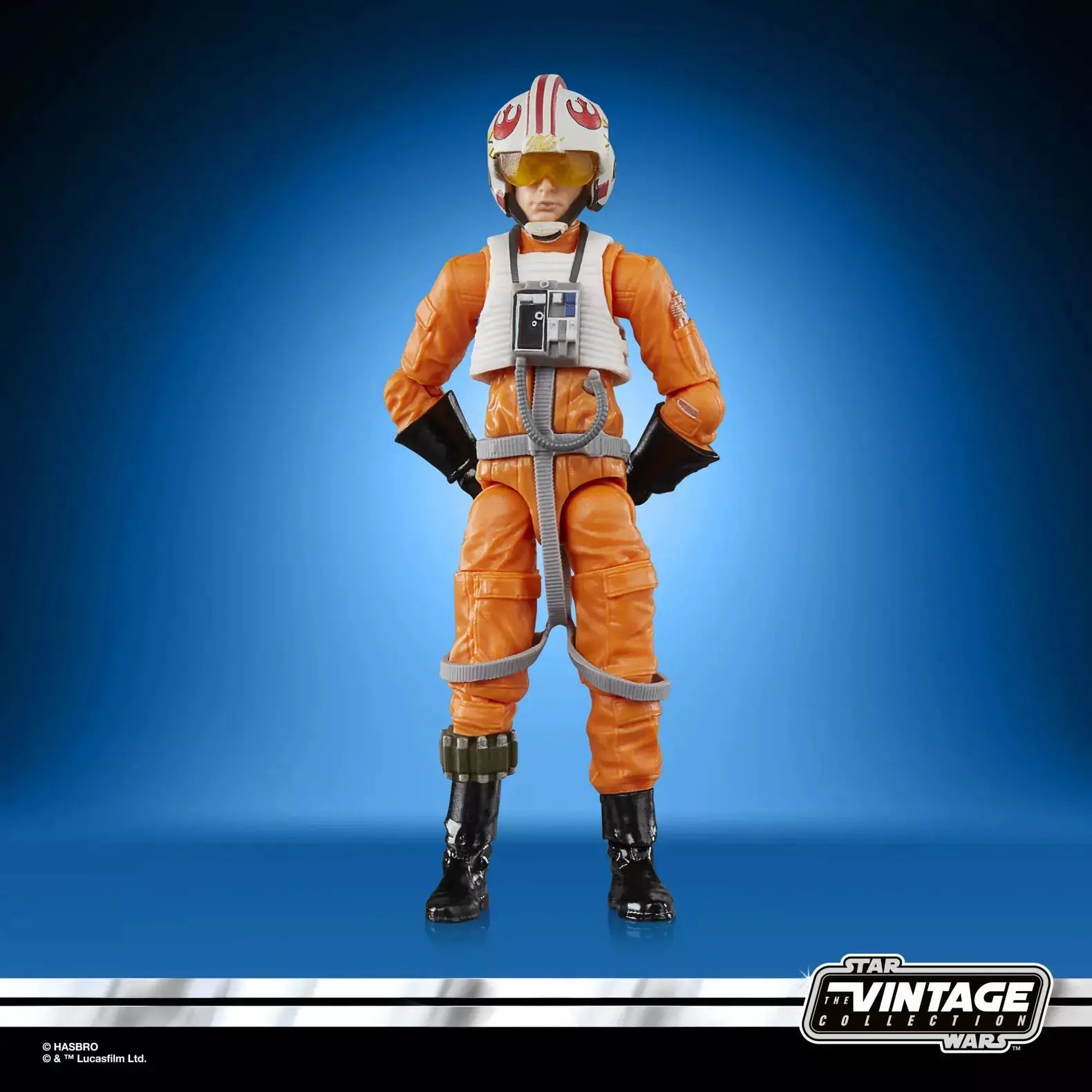 Star Wars The Vintage Collection Luke Skywalker X-wing Pilot action figure with detailed costume and accessories.