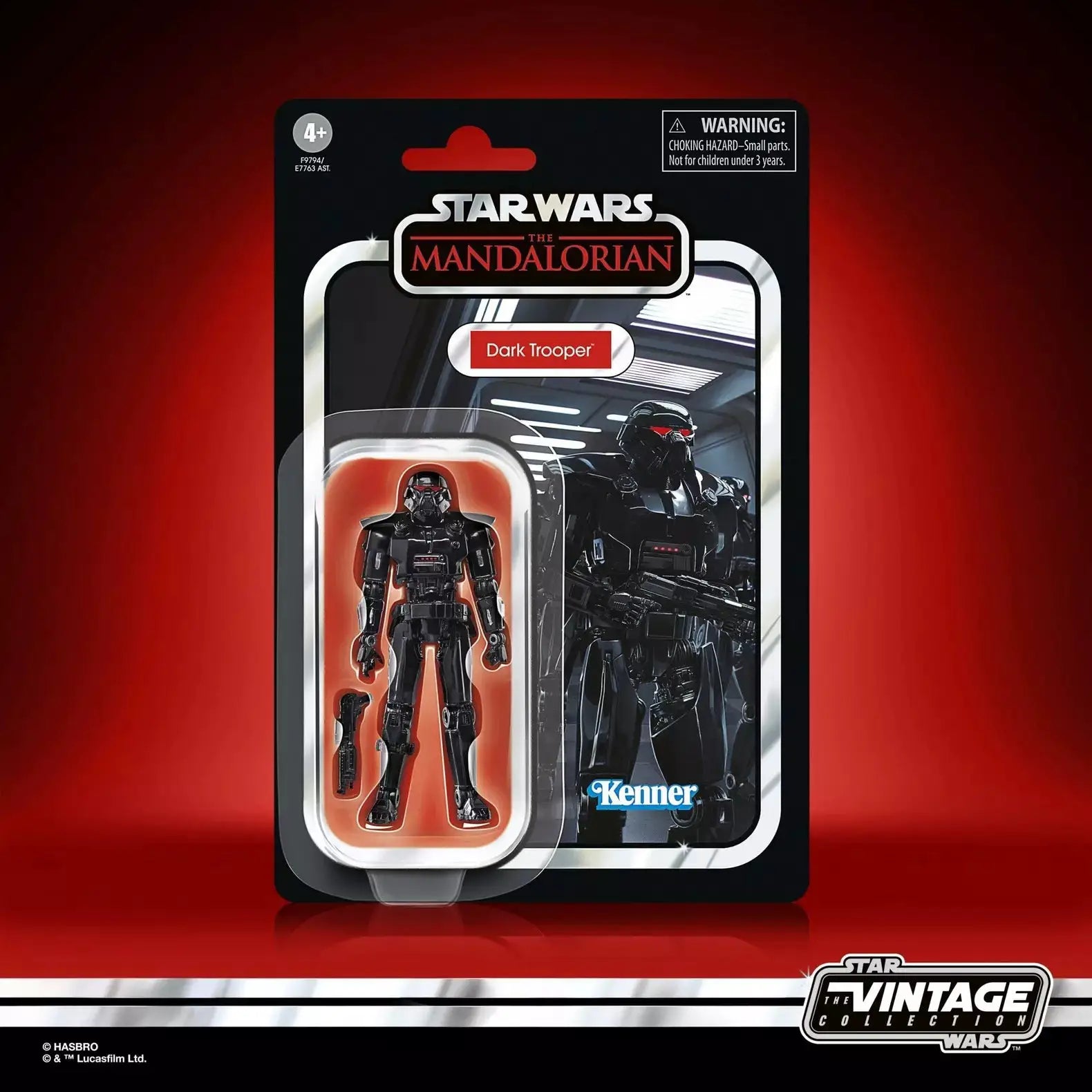 Star Wars The Vintage Collection Dark Trooper action figure from The Mighty Hobby Shop, detailed with armor and weapon accessories.