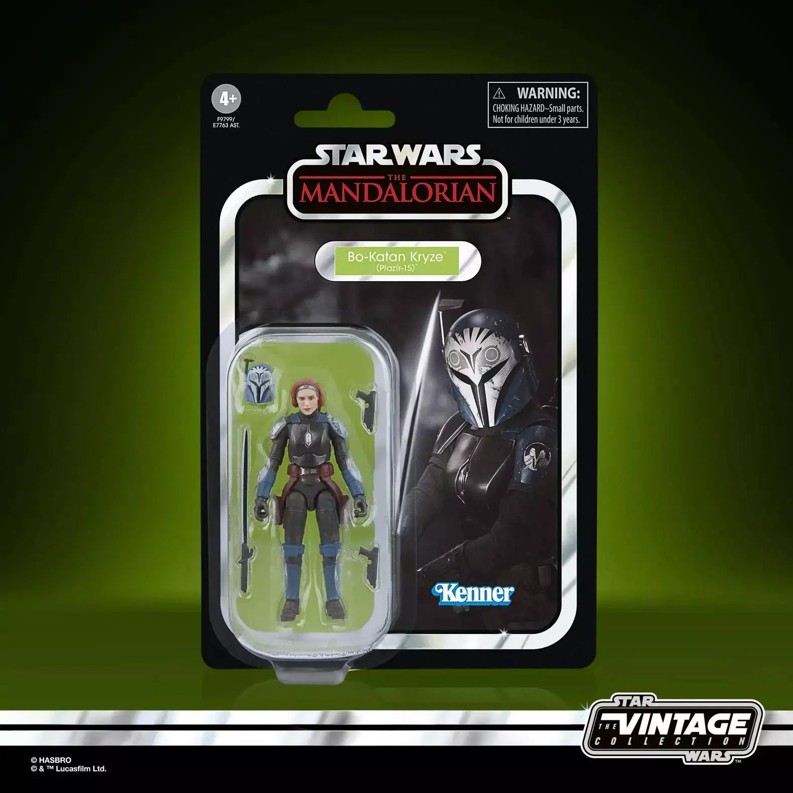 Star Wars The Vintage Collection Bo-Katan Kryze action figure with detailed costume, posed against a neutral background.