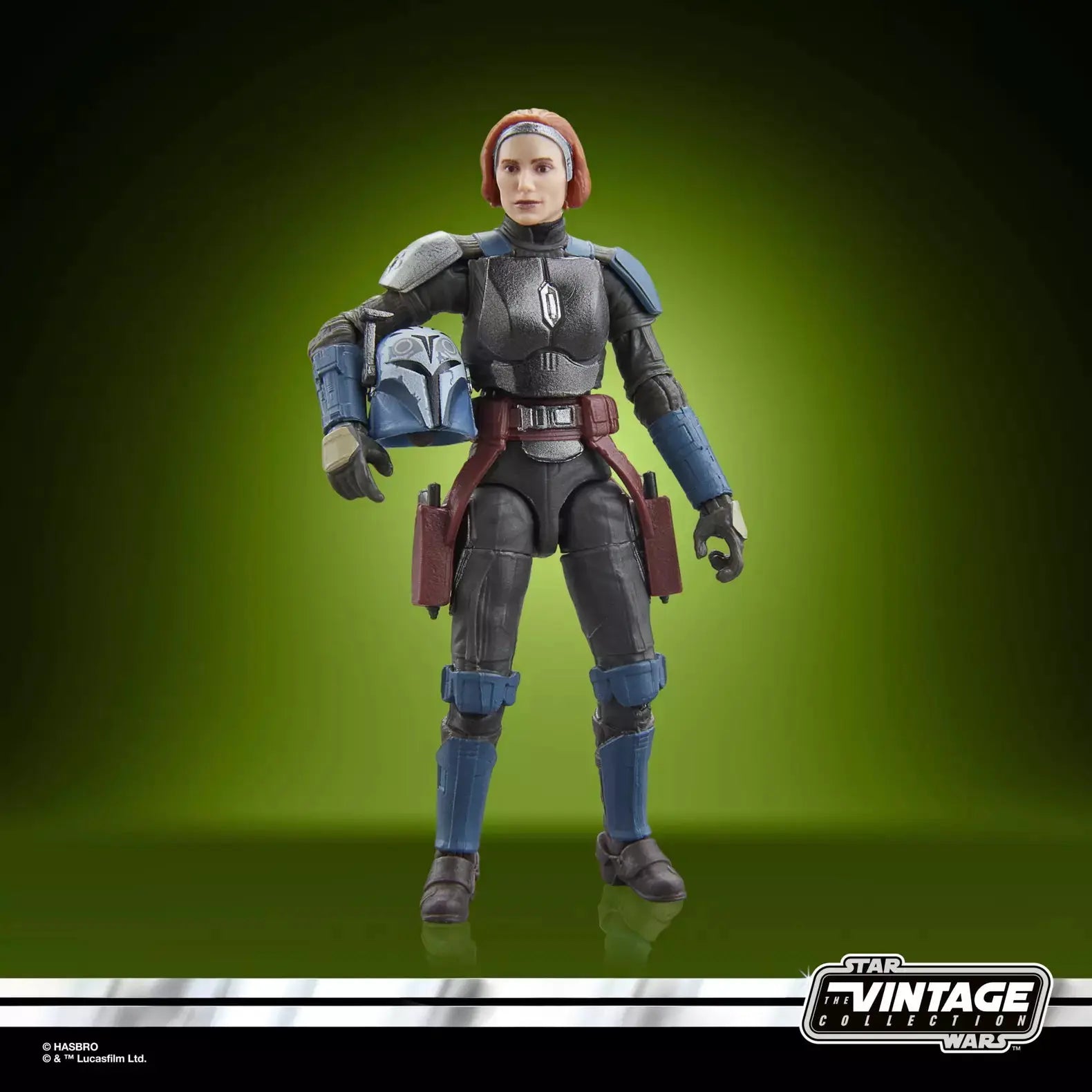 Bo-Katan Kryze action figure from STAR WARS The Vintage Collection, detailed figure with armor and weaponry.