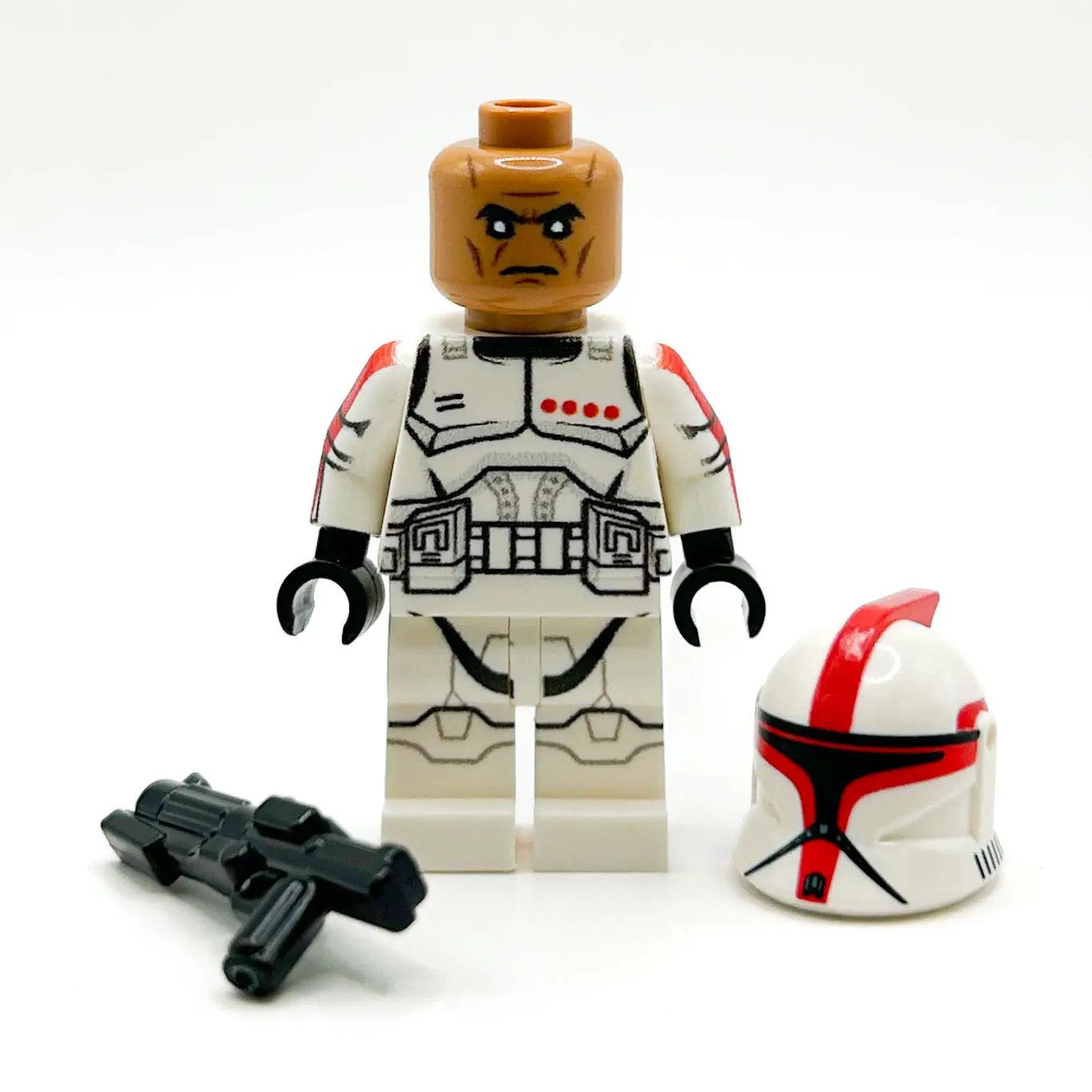 Commander Clone Trooper (Red, Phase 1) Minifig by B3 Customs
