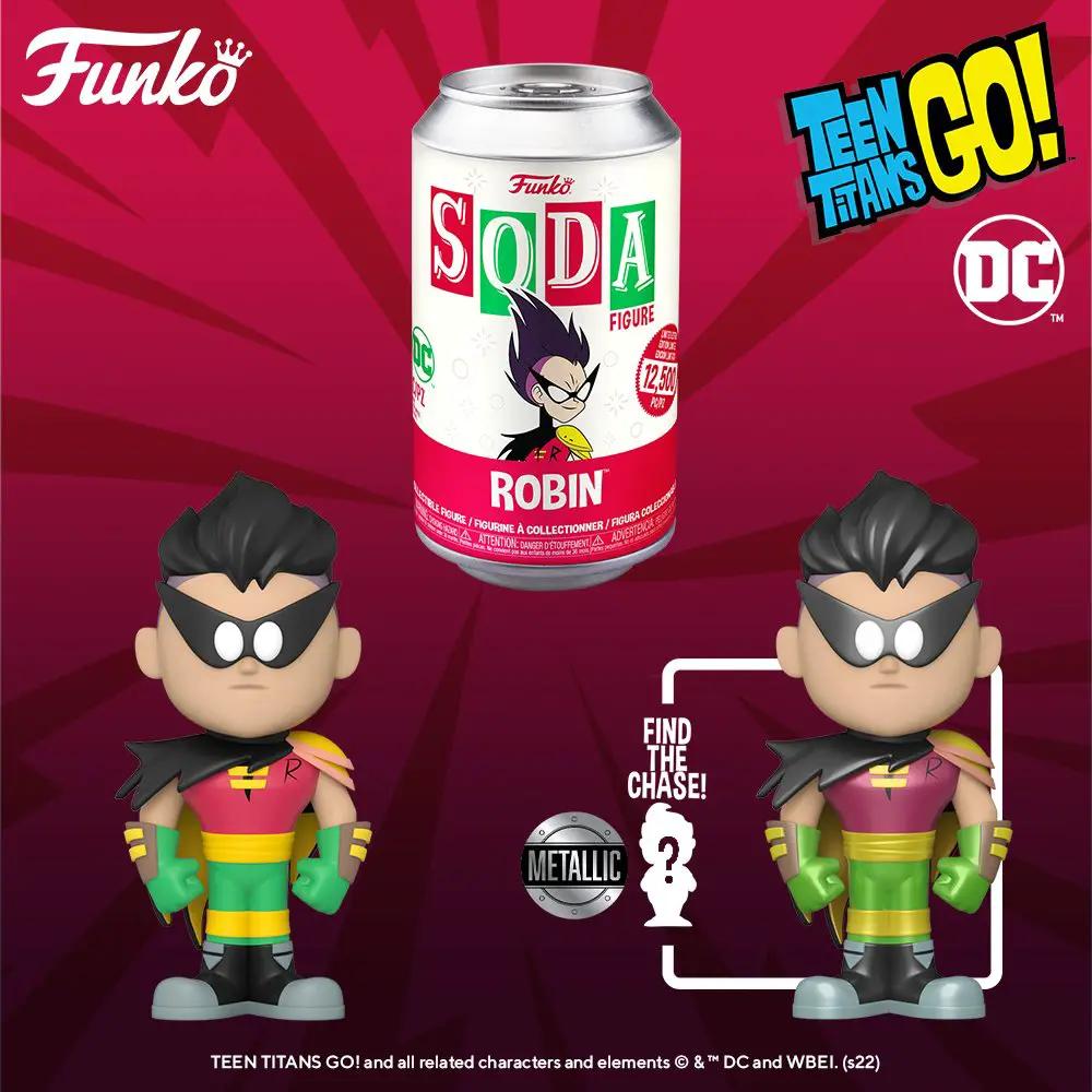 Vinyl SODA TTG Robin collectible figure from THE MIGHTY HOBBY SHOP, featuring a vibrant Robin character in a dynamic pose.