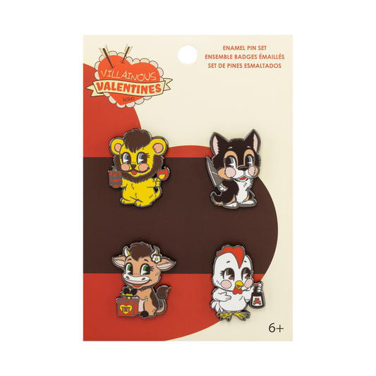 VILLAINOUS VALENTINES 4-PACK PIN SET
