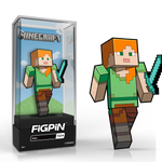 FiGPiN Classic Minecraft Alex enamel pin featuring pixelated character with detailed design, collectible gaming accessory.