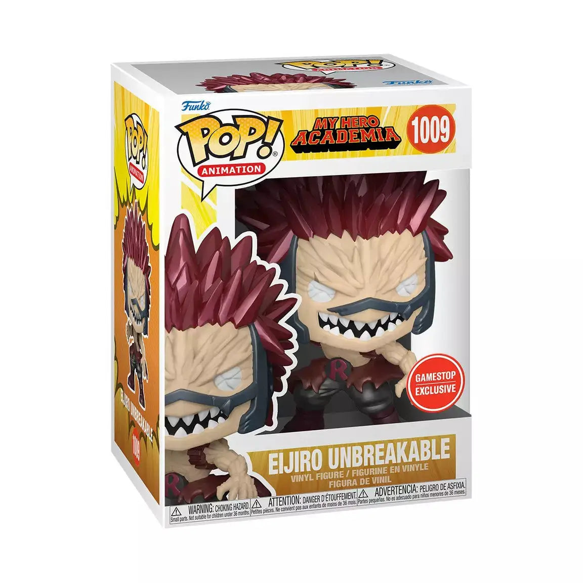 Metallic Eijiro Unbreakable vinyl figure from My Hero Academia Pop! series, featuring detailed design and vibrant colors.