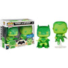 Funko Pop! Batman vs Superman 2-pack glow-in-the-dark exclusive figures, featuring detailed Batman and Superman collectibles.