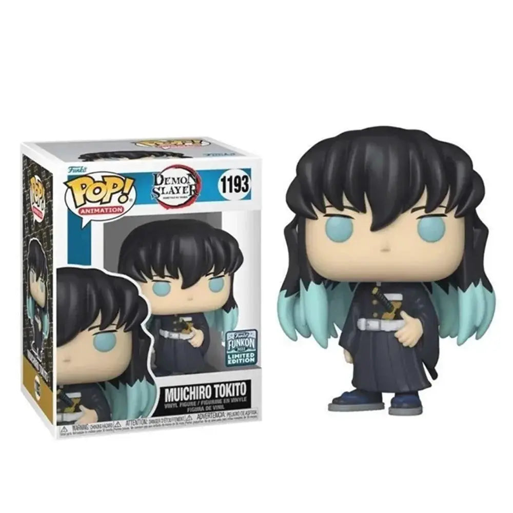Funkon Exclusive Funko Pop! vinyl figure of Muichiro Tokito from Demon Slayer, featuring multicolor design and detailed anime style.