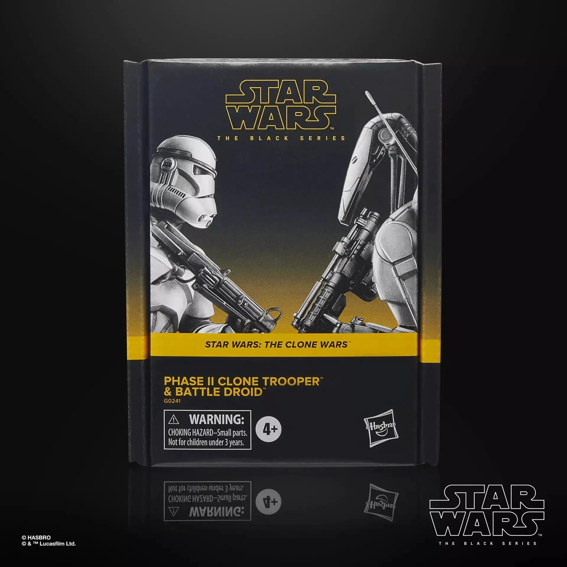 Star Wars The Black Series Clone Trooper and Battle Droid action figures posing together, detailed figures from THE MIGHTY HOBBY SHOP