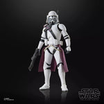 Star Wars The Black Series Clone Commander Bacara action figure with detailed armor and weaponry, posed against a neutral background.