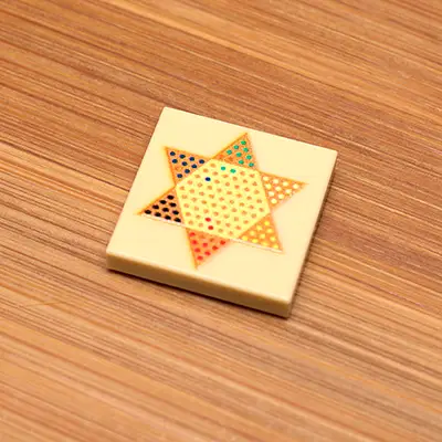Chinese Checkers Printed 2x2 Tile made using LEGO parts - B3 Customs by B3 Customs
