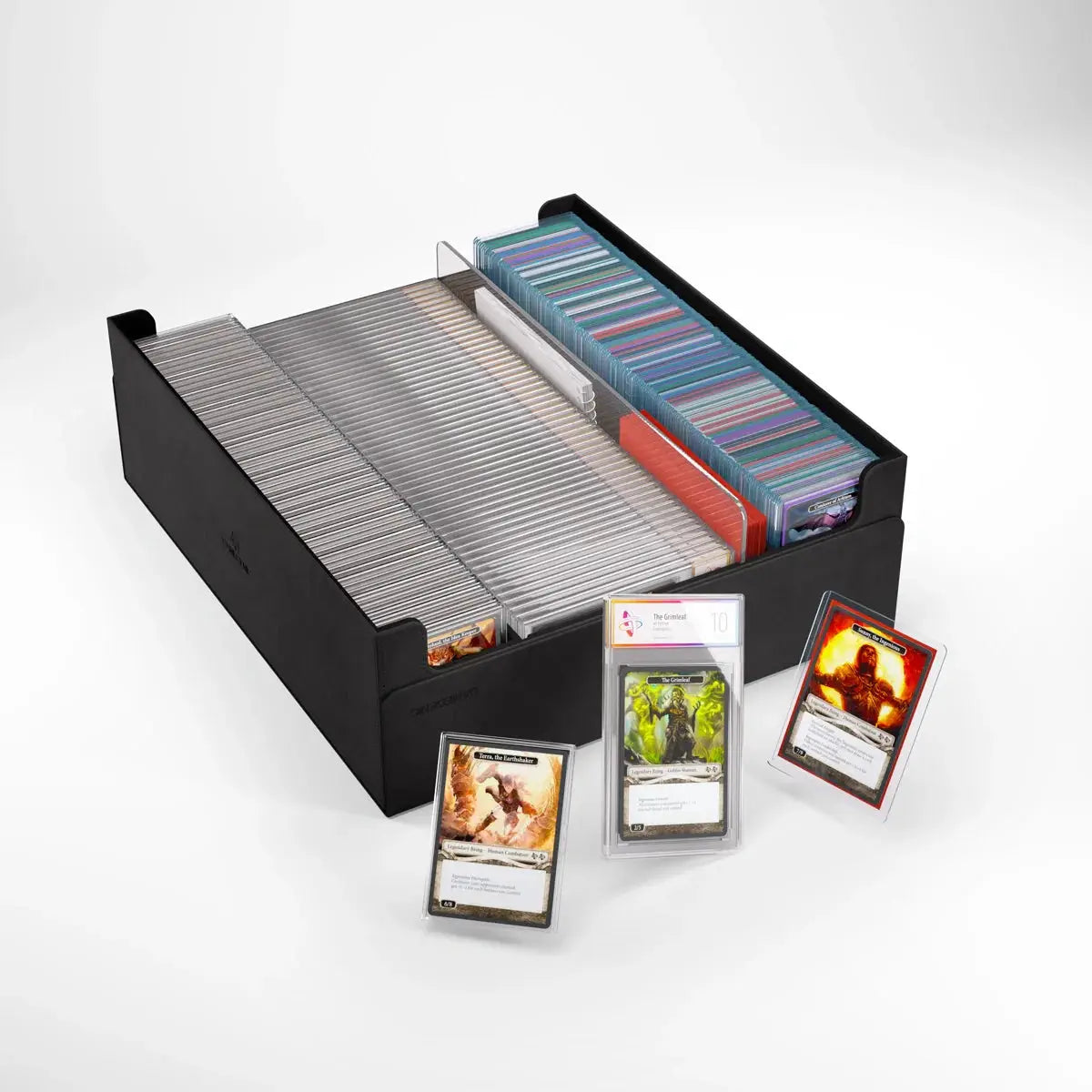 Gamegenic COLLECTORS’ LAIR 2000+ storage box for collectible cards, featuring secure stacking and durable design.