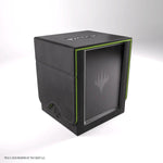 Magic: The Gathering Squire Plus 100+ XL Convertible card storage box by THE MIGHTY HOBBY SHOP, opened to show interior compartments.