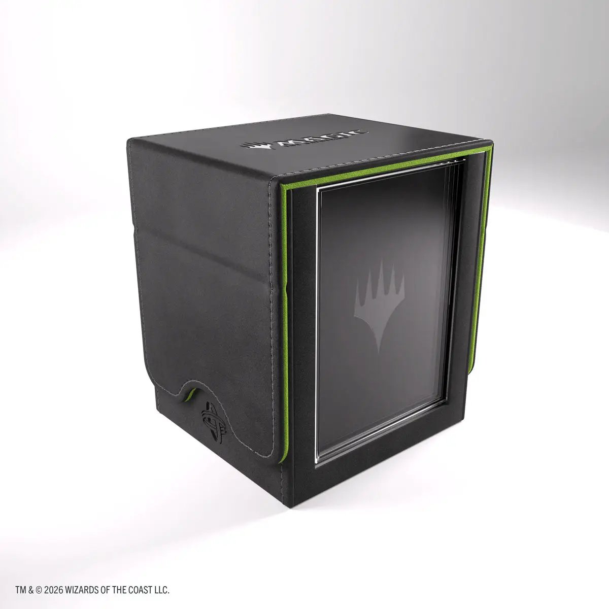 Magic: The Gathering Squire Plus 100+ XL Convertible card storage box by THE MIGHTY HOBBY SHOP, opened to show interior compartments.
