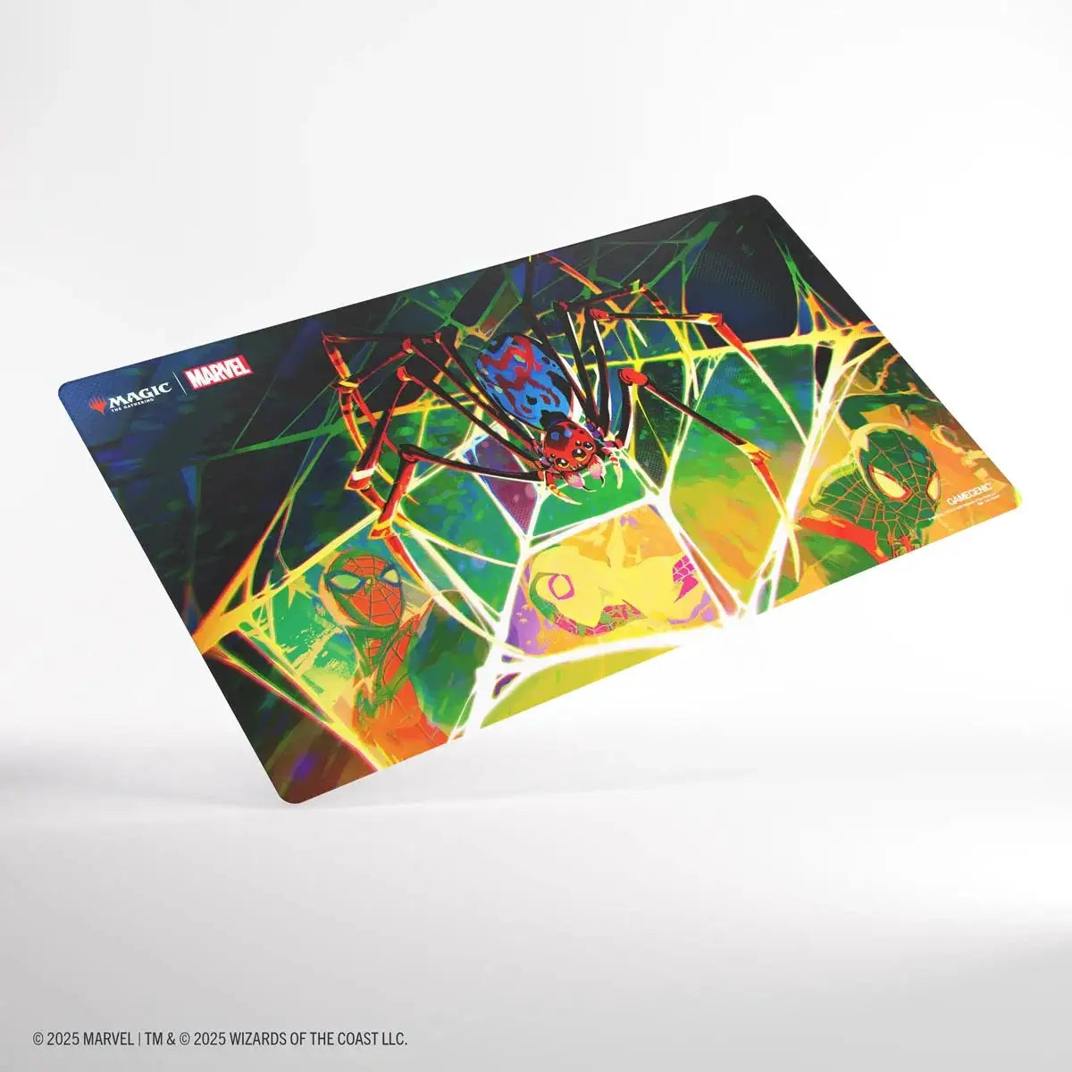 Gamegenic Magic: The Gathering Spider-Man playmat featuring Spider-Man artwork and vibrant design for gaming sessions.