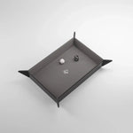 Gray rectangular magnetic dice tray by GameGenic, designed for tabletop gaming and dice storage.