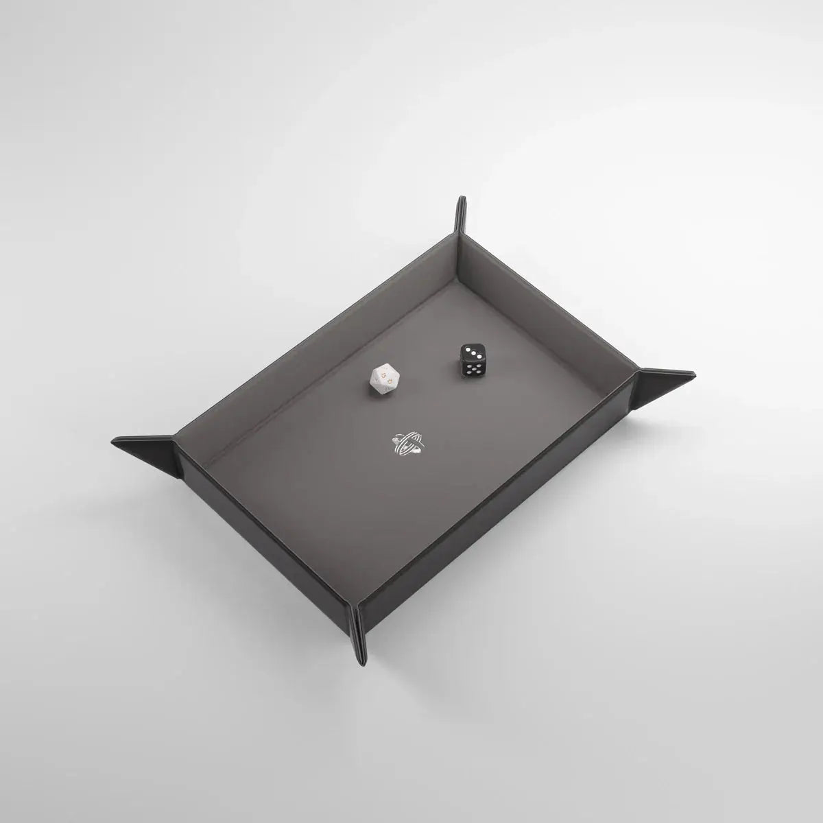 Gray rectangular magnetic dice tray by GameGenic, designed for tabletop gaming and dice storage.