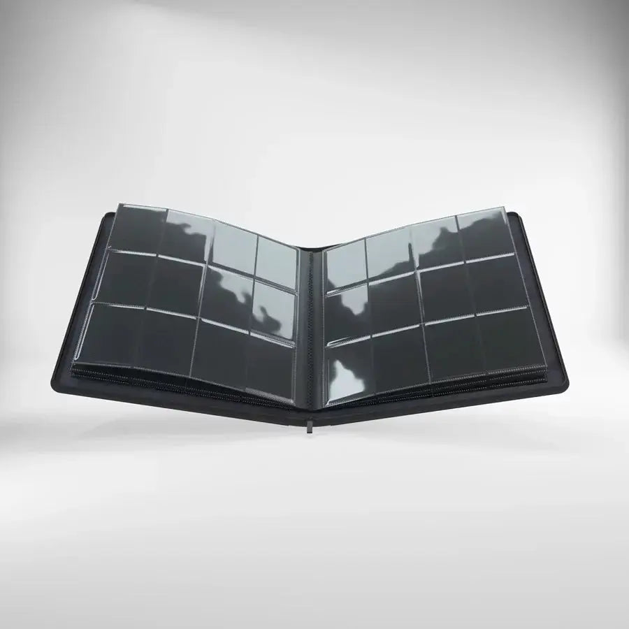 Black ZIP-UP ALBUM with 24 pockets from THE MIGHTY HOBBY SHOP, featuring a sleek zip closure and compact storage design.