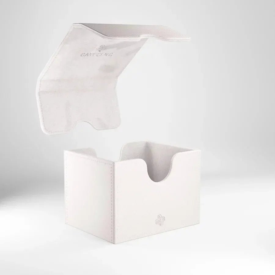 White Sidekick 100+ XL convertible by The Mighty Hobby Shop, showing its adjustable, versatile design with multiple compartments.