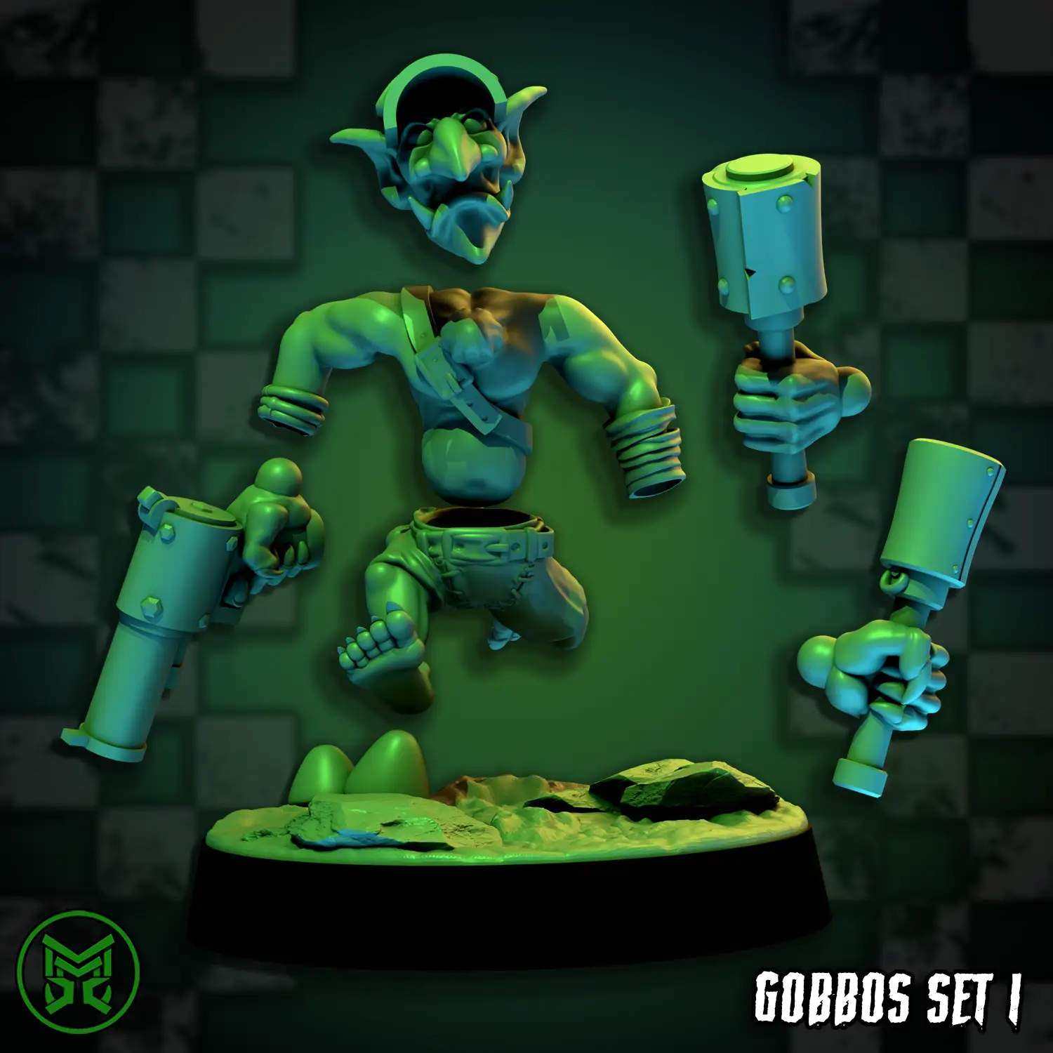 3d Printed Gobbo Crew Modular Set by Mekka Miniatures by Last Hope Miniatures