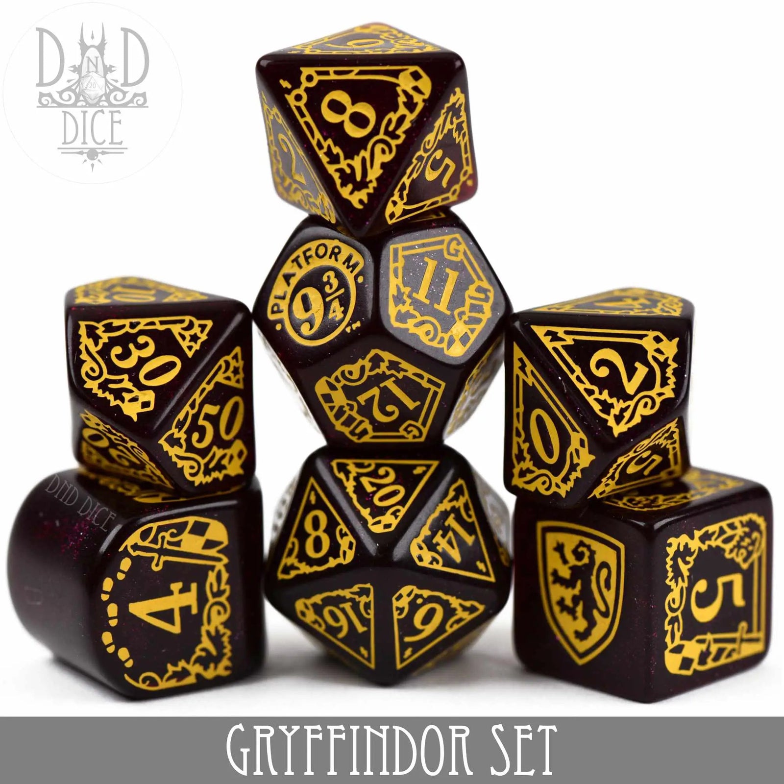 Harry Potter - Gryffindor Dice Set by DNDDICE.COM