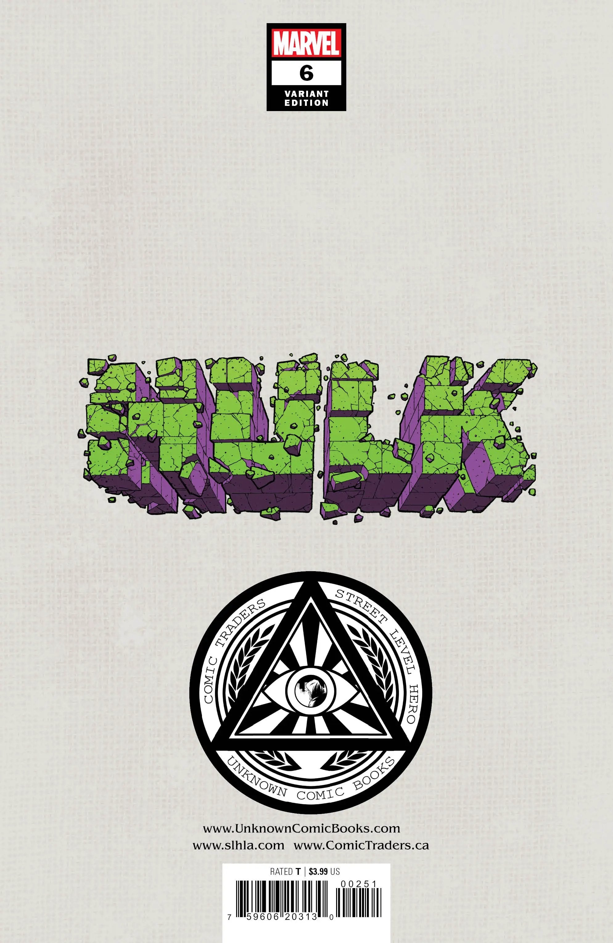 Hulk 6 Unknown Comics Stephen Segovia Exclusive Var (04/20/2022) by Unknown Comic Books