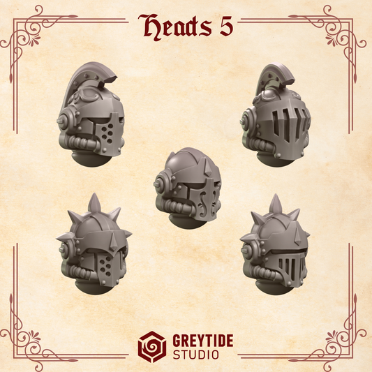 3d Printed Crimson Lords Heads #5 x10 by Greytide Studio