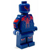 Custom Spidey 2099 LEGO minifigure by B3 Customs, featuring detailed Spider-Man 2099 design with red and blue LEGO parts.