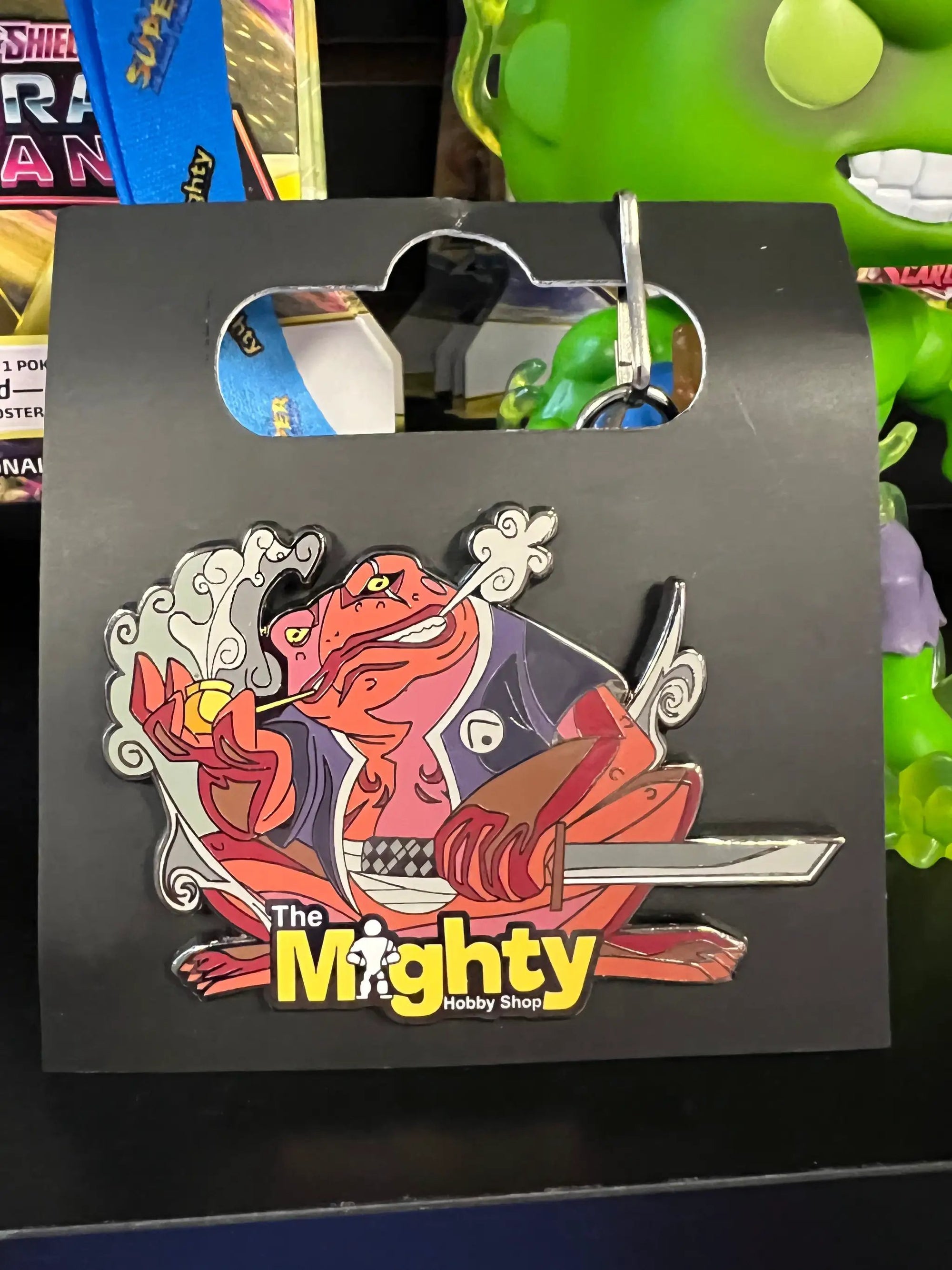Anime Fest exclusive MHS X RGV pin with lanyard, limited edition LE50, featuring vibrant design and detailed artwork.