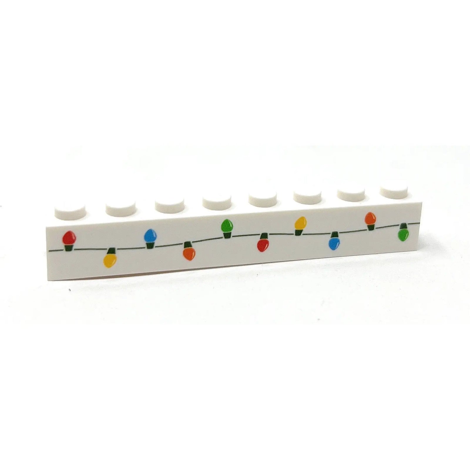 Christmas Lights Custom Printed on 1x8 Brick - B3 Customs made using LEGO part by B3 Customs