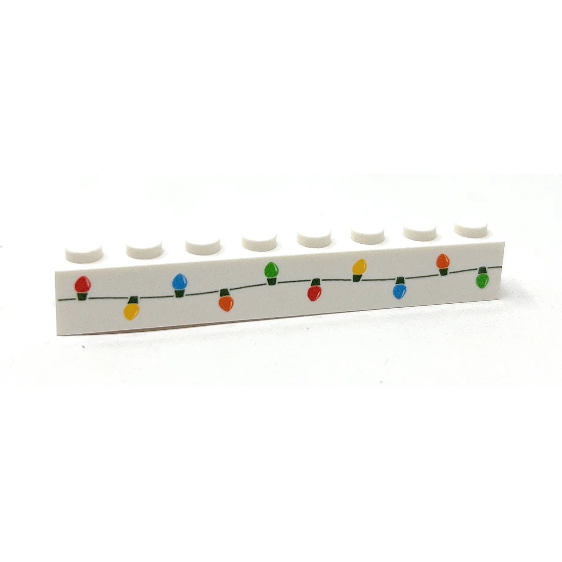 Christmas Lights Custom Printed on 1x8 Brick - B3 Customs made using LEGO part by B3 Customs