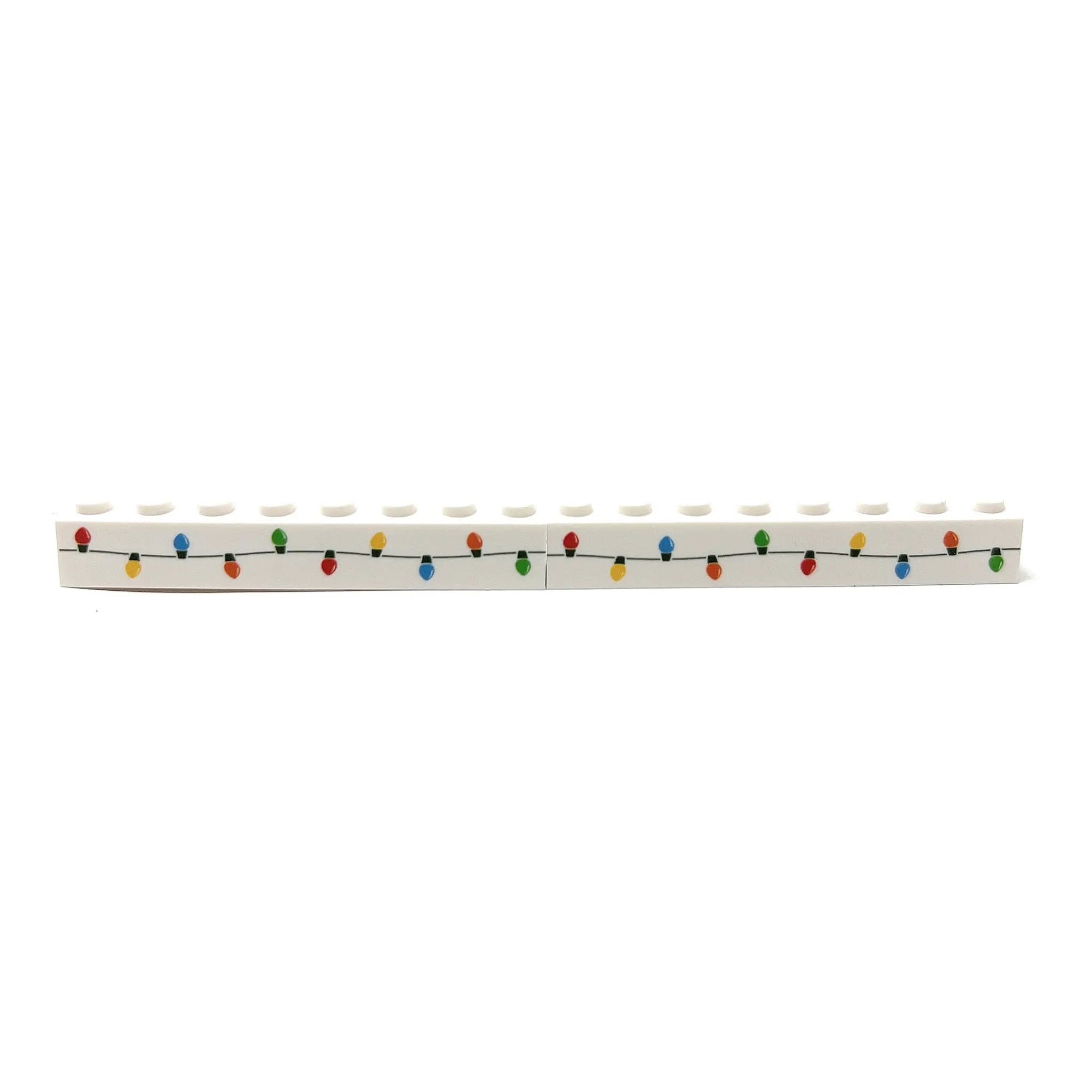 Christmas Lights Custom Printed on 1x8 Brick - B3 Customs made using LEGO part by B3 Customs