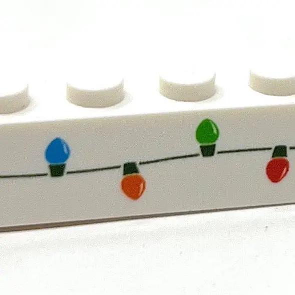 Christmas Lights Custom Printed on 1x8 Brick - B3 Customs made using LEGO part by B3 Customs