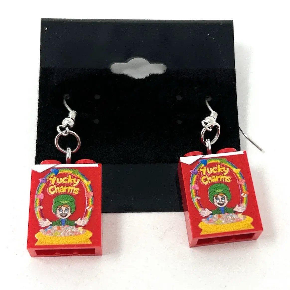 Yucky Charms Cereal Earrings made from LEGO parts - B3 Customs by B3 Customs