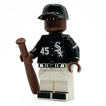 LEGO minifigure of MJ #45 CHI baseball player by B3 Customs, detailed LEGO baseball player minifigure with uniform and cap