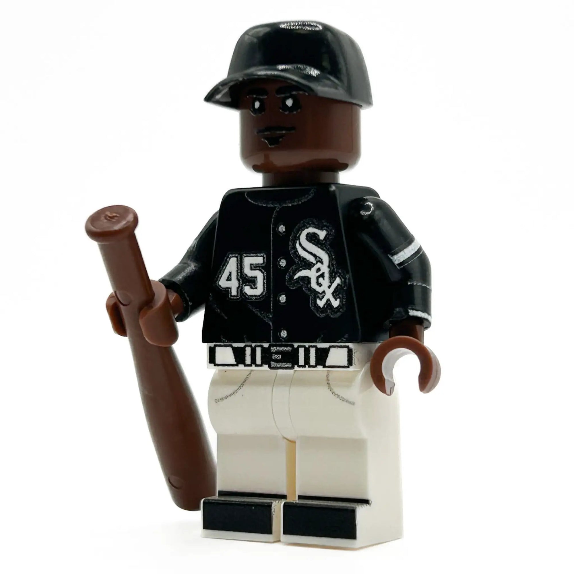 LEGO minifigure of MJ #45 CHI baseball player by B3 Customs, detailed LEGO baseball player minifigure with uniform and cap