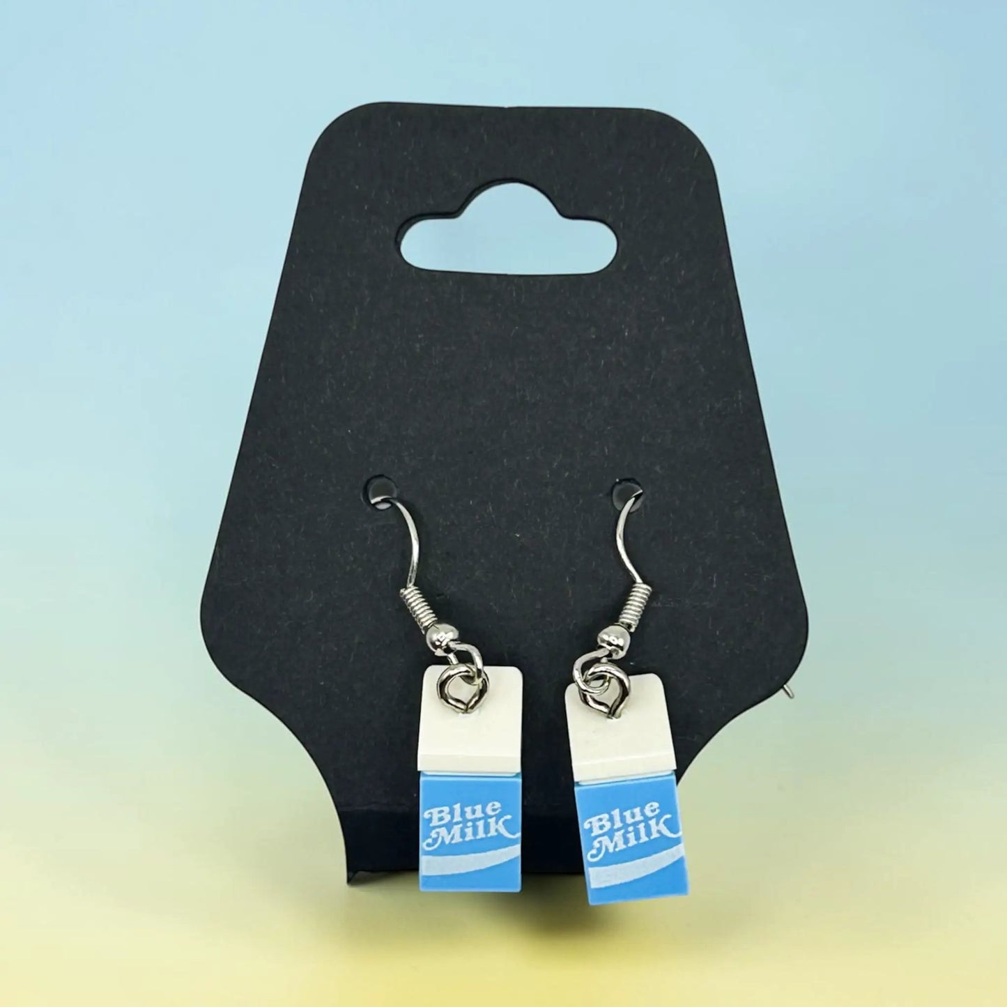 Blue Milk Brick Earrings by B3 Customs