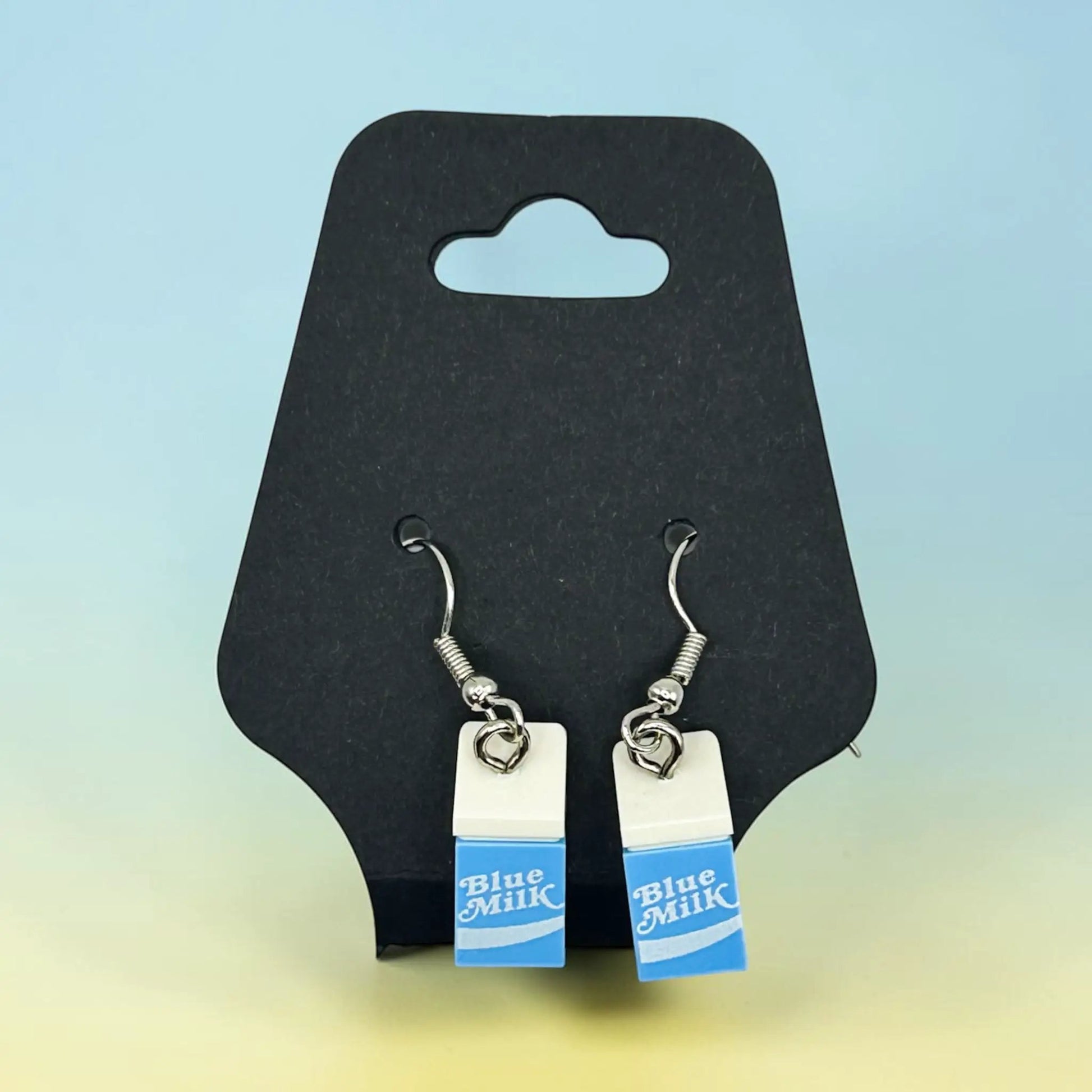 Blue Milk Brick Earrings by B3 Customs