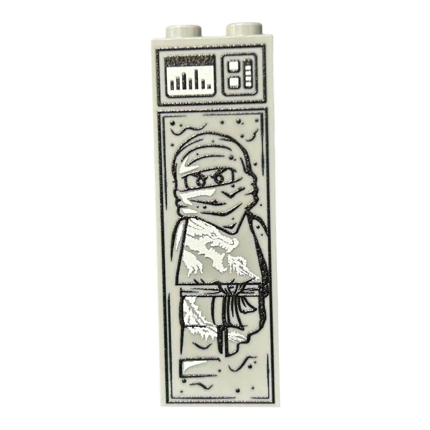 White Ninja in Carbonite (1x2x5 Brick) by B3 Customs